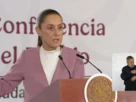La Presidenta Claudia Sheinbaum durante su conferencia matutina desde Salón Guillermo Prieto en Palacio Nacional.
