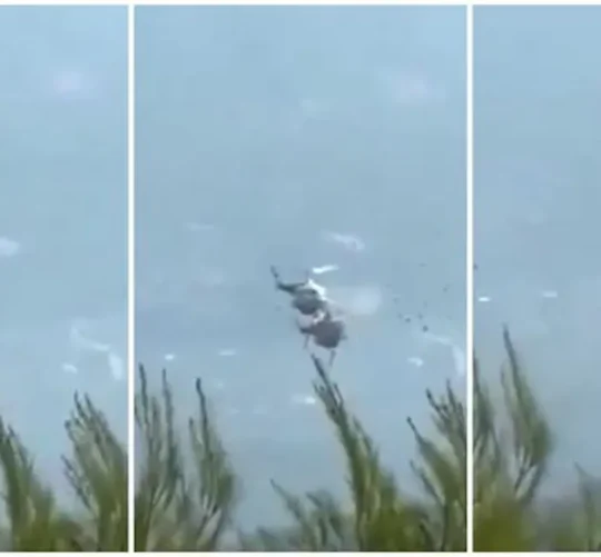 Imágenes de la colisión entre 2 helicópteros.