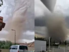 Impresionante tornado en las cercanías de la ciudad de Carcassonne.