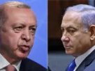 Ministro turco de Justicia, Akin Gurlek y primer ministro de Israel, y prófugo de la Corte Penal Internacional, Benjamin Netanyahu