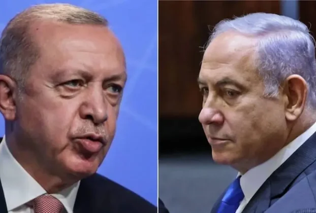 Ministro turco de Justicia, Akin Gurlek y primer ministro de Israel, y prófugo de la Corte Penal Internacional, Benjamin Netanyahu