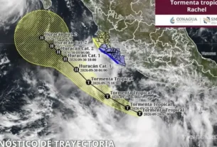 La depresión tropical Dieciocho-E se intensificó a la tormenta tropical Rachel frente al Pacífico mexicano