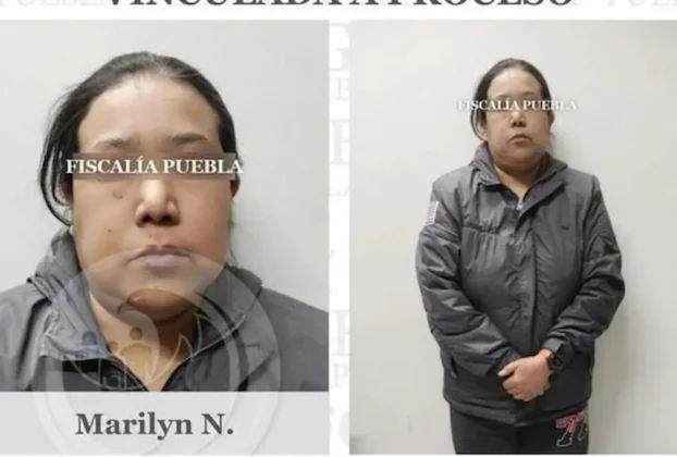Marilyn Cote al momento de ser presentada ante las autoridades.