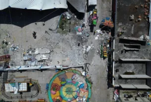 Zona afectada por la explosión de pirotecnia