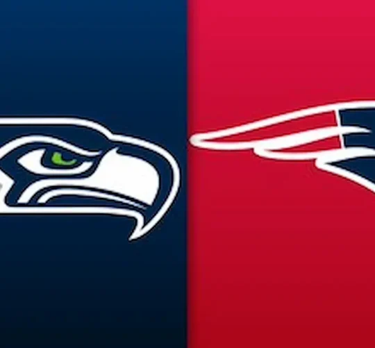 Logotipos de Seahawks de Seattle y Patriots de Nueva Inglaterra