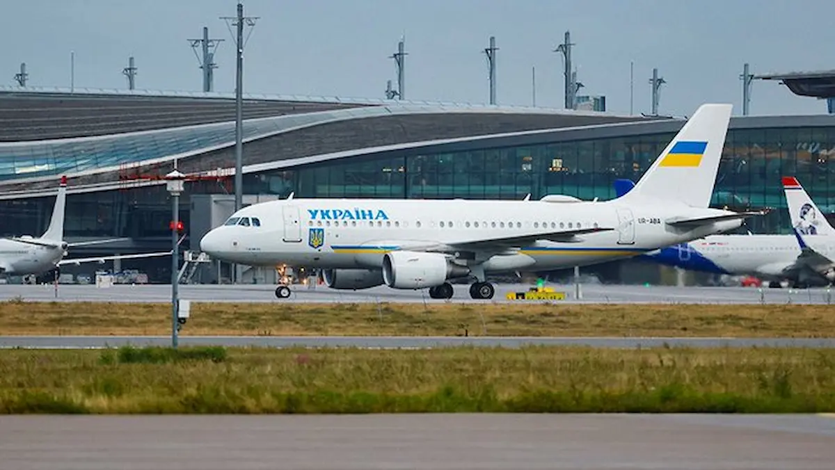 Avión donde viajo el presidente ucraniano