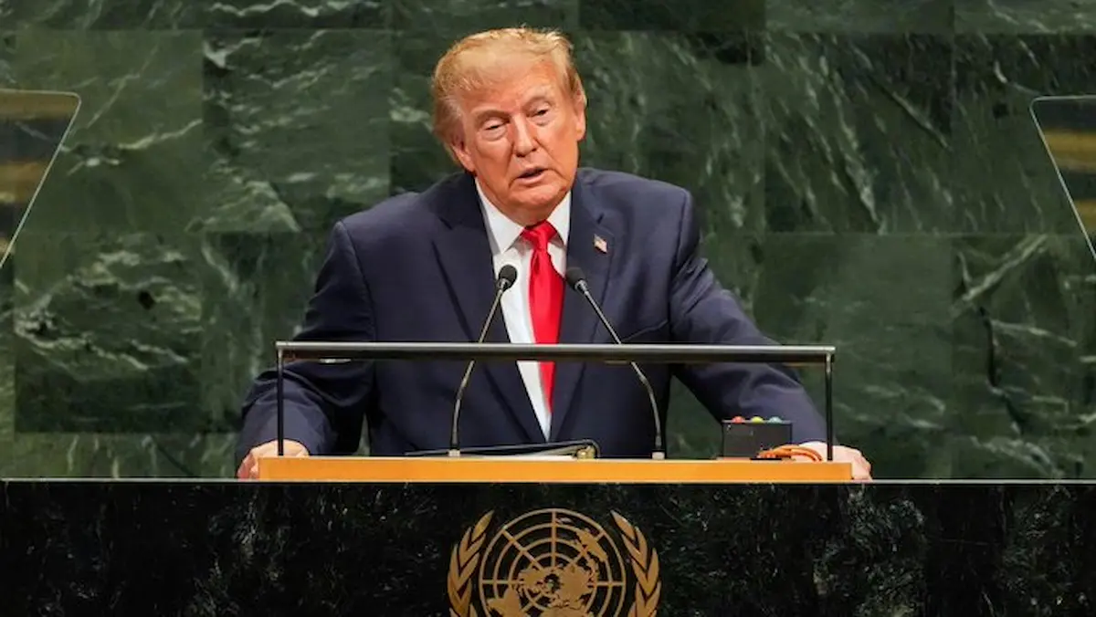 Trump durante su discurso ante la Asamblea General de la ONU