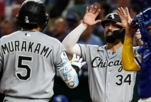 Miguel Vargas y Munetaka Murakami de los Chicago White Sox