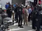 Policías en Puebla durante un operativo de seguridad.