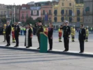La mandataria estuvo acompañada de elementos del Ejército mexicano, la Guardia Nacional y funcionarios de su gabinete, así como de la jefa de Gobierno, Clara Brugada, y de los directivos de la Cruz Roja Mexicana, Eduardo De Agüero Le Duc, y de Protección Civil, Laura Velázquez Alzúa.