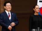 La presidenta Sheinbaum en Palacio Nacional junto a homólogo surcoreano, Lee Jae-myung
