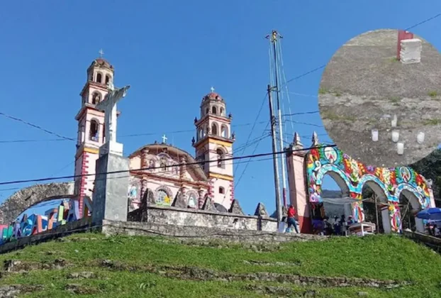 Iglesia de San Juan Bautista, en el municipio de Ahuacatlán, en la Sierra Norte de Puebla.