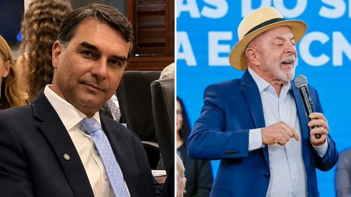 Flávio Bolsonaro y Luiz Inácio Lula da Silva
