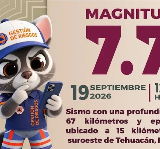 Infografía del simulacro que ocurrirá el 19 de septiembre