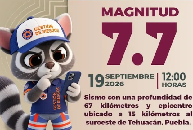 Infografía del simulacro que ocurrirá el 19 de septiembre