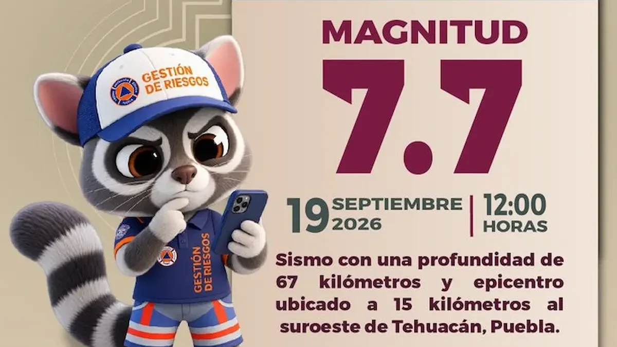 Infografía del simulacro que ocurrirá el 19 de septiembre