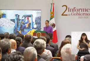 La presidenta Claudia Sheinbaum Pardo presentó en Palacio Nacional este martes 1 de septiembre de 2026 su Segundo Informe de Gobierno.