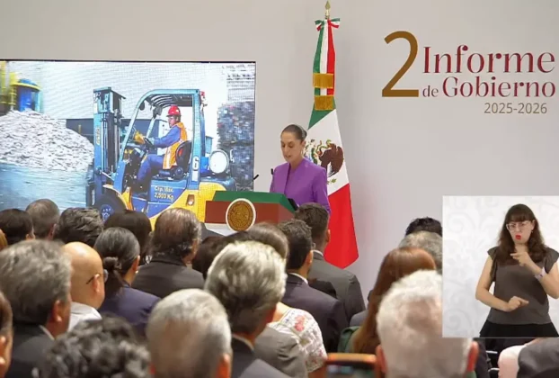 La presidenta Claudia Sheinbaum Pardo presentó en Palacio Nacional este martes 1 de septiembre de 2026 su Segundo Informe de Gobierno.