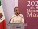 La Presidenta Claudia Sheinbaum durante su conferencia en Villahermosa, Tabasco.