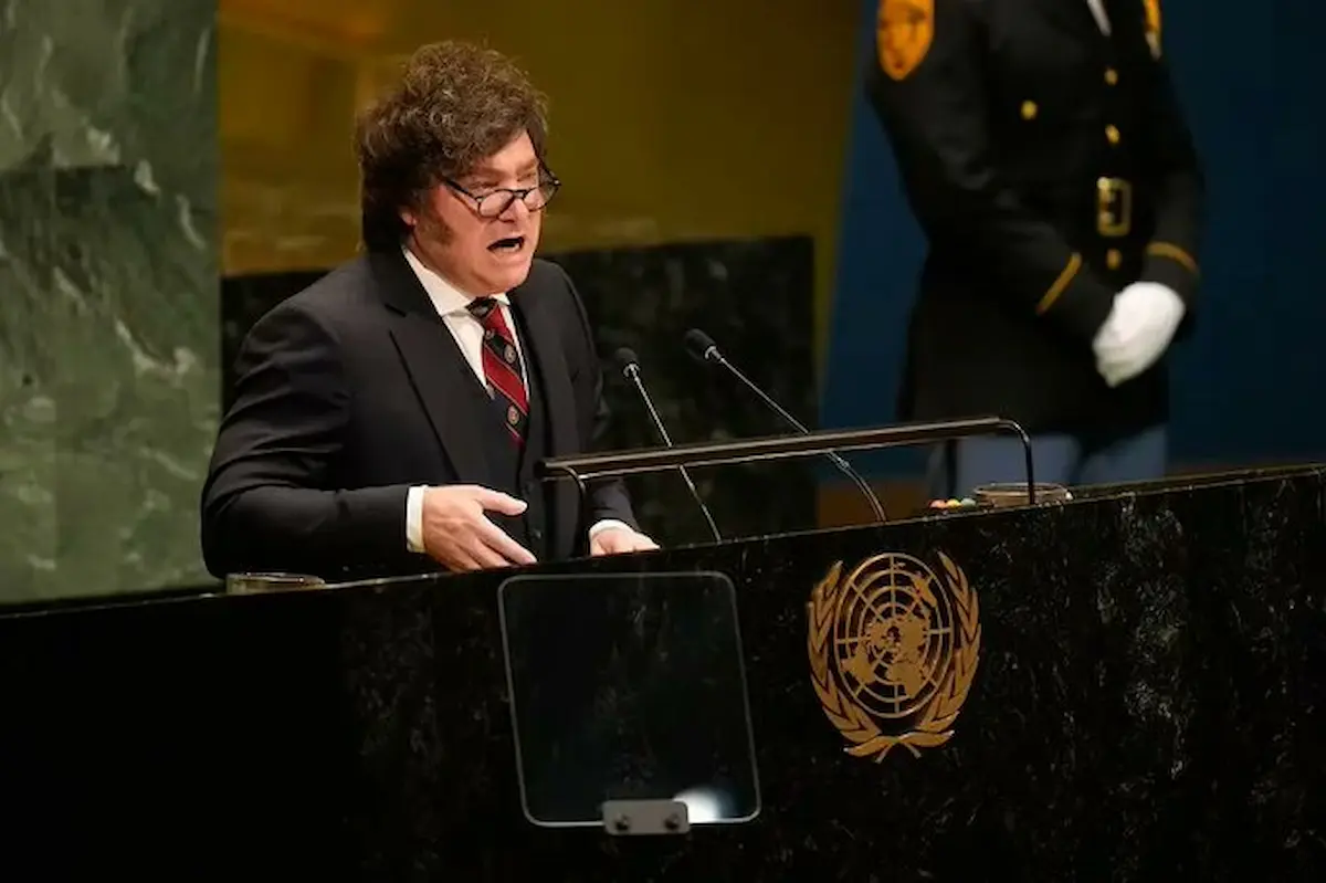 El presidente de Argentina, Javier Milei ante la Asamblea General de la ONU