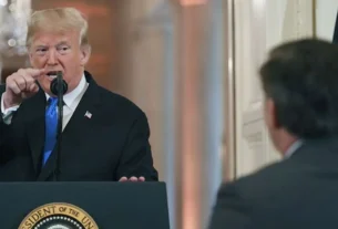El presidente de Estados Unidos, Donald Trump, durante una conferencia de prensa
