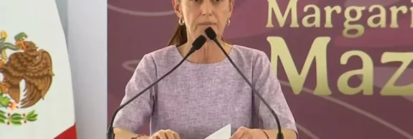 La presidenta Claudia Sheinbaum durante su evento del segundo informe de gobierno en Colima