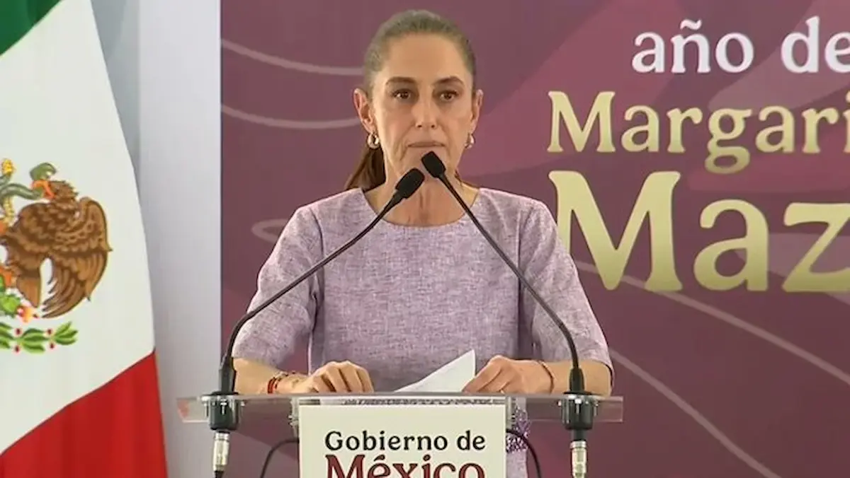 La presidenta Claudia Sheinbaum durante su evento del segundo informe de gobierno en Colima