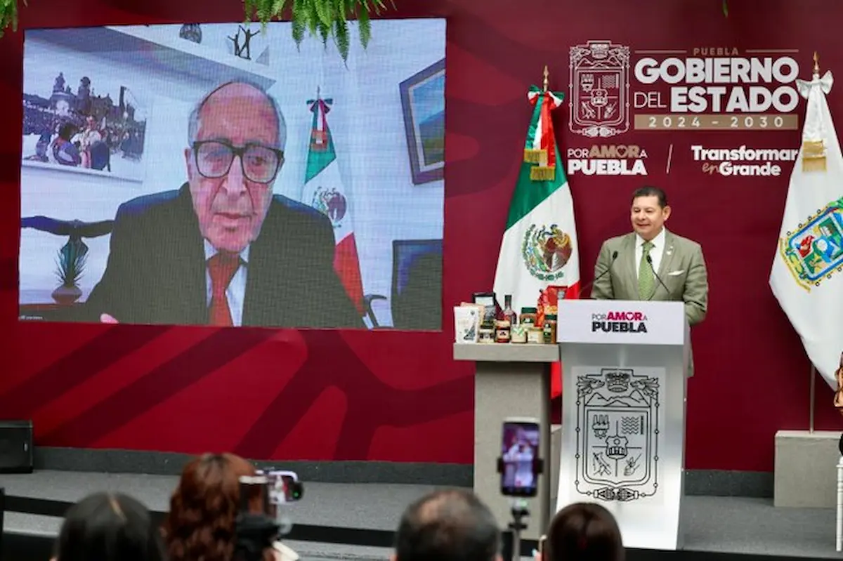 El secretario de Salud federal, David Kershenobich Stalnikowitz, en enlace a la conferencia matutina del gobernador Alejandro Armenta Mier