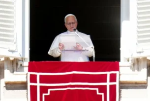 El pontífice desde la ventana del palacio apostólico tras el rezo del Ángelus