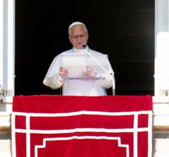 El pontífice desde la ventana del palacio apostólico tras el rezo del Ángelus