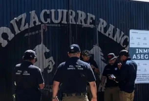 procesamiento pericial del Rancho Izaguirre, un centro de reclutamiento forzoso y entrenamiento criminal descubierto en Jalisco
