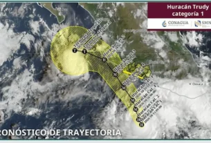Imagen satelital del progreso del huracán Trudy