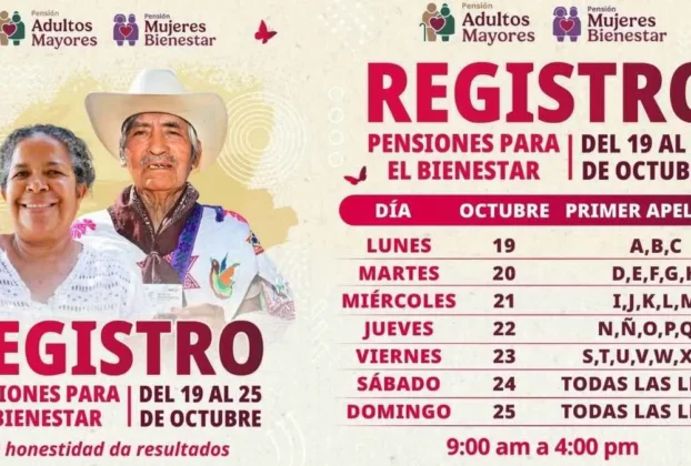 Calendario de registro para Pension Bienestar