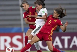 Jugadoras españolas encaran a jugadora mexicana en el mundial sub 17 femenil