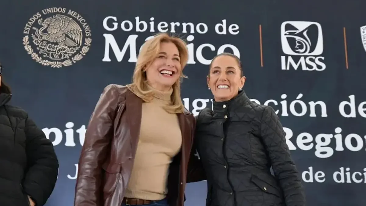 La gobernadora de Chihuahua, María Eugenia Campos y la presidenta Claudia Sheinbaum