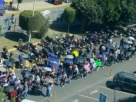 La movilización de docentes partió de la Facultad de Economía y se dirigió hacia la Torre de Rectoría