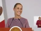 La Presidenta Claudia Sheinbaum durante su conferencia matutina desde Salón Guillermo Prieto en Palacio Nacional.