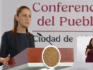La Presidenta Claudia Sheinbaum durante su conferencia matutina desde Salón Guillermo Prieto en Palacio Nacional.