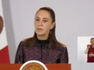 La Presidenta Claudia Sheinbaum durante su conferencia matutina desde Salón Guillermo Prieto en Palacio Nacional.