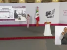 La Presidenta Claudia Sheinbaum durante su conferencia matutina desde Salón Guillermo Prieto en Palacio Nacional.