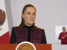 La Presidenta Claudia Sheinbaum durante su conferencia matutina desde Salón Guillermo Prieto en Palacio Nacional.
