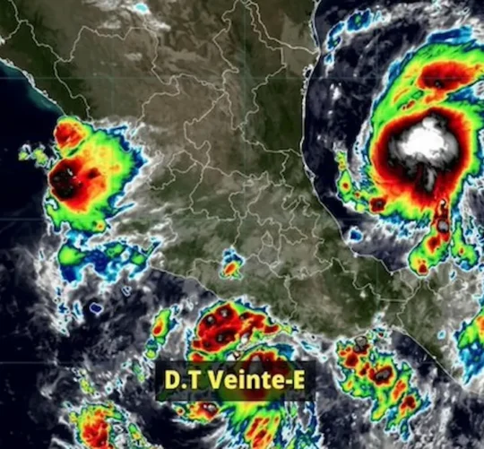 Conagua y el Meteorológico nacional alertó por la presencia simultánea de tres ciclones tropicales en ambas costas