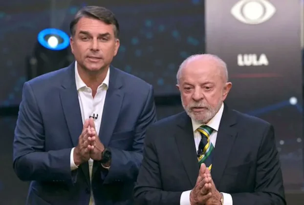 Flávio Bolsonaro y el presidente de Brasil, Luiz Inácio Lula da Silva